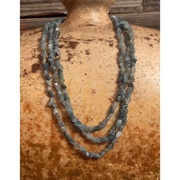 Three Strand Green Quartz Necklace with Magnetic Clasp - Picture 1 of 6
